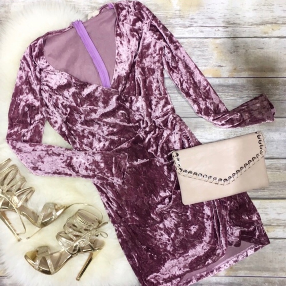 ✨Pink Crushed Velvet Dress✨